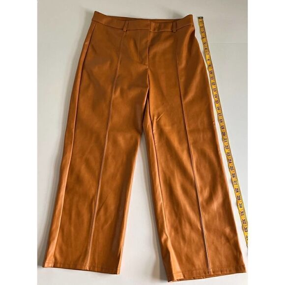 7 For All Mankind Camel Faux Leather Lined Front Stitched Leather PantSize Large - Picture 11 of 14